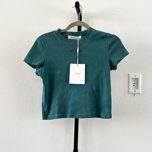 Madhappy Classics Women's Cropped Babydoll Tee Dark Green, Size XL, New with Tag